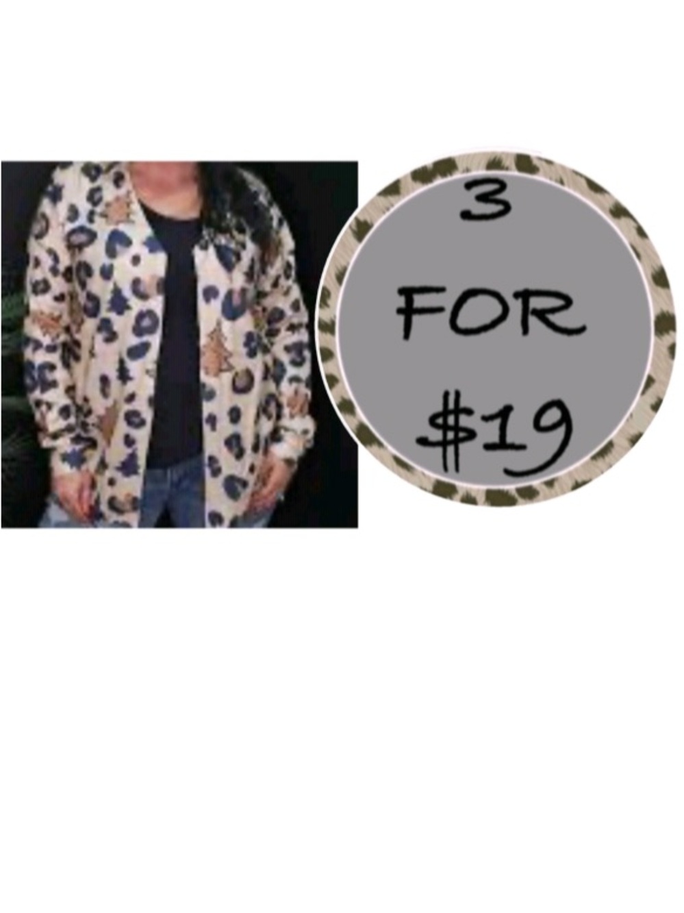 3/$19 Rebel Raven leopard print open front cardigan sweater